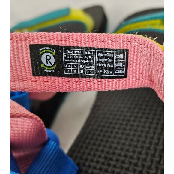 TEVA UNISEX-CHILD ORIGINAL UNIVERSAL STRAP SANDAL MULTI COLOR BLOCK KIDS SIZE 11 - Picture 8 of 9